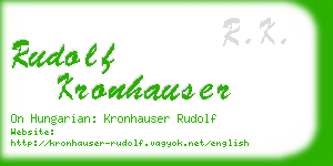 rudolf kronhauser business card